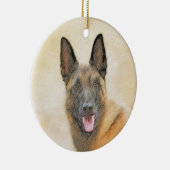 Belgische Malinoisschildering - Kute Original Dog  Keramisch Ornament (Rechts)