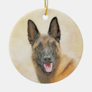 Belgische Malinoisschildering - Kute Original Dog  Keramisch Ornament