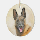 Belgische Malinoisschildering - Kute Original Dog  Keramisch Ornament (Links)