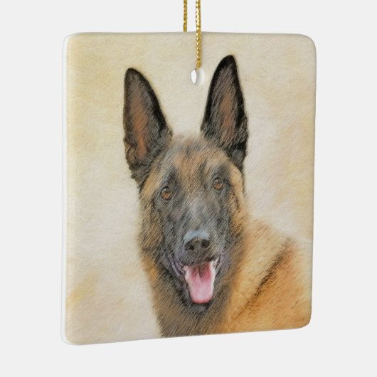 Belgische Malinoisschildering - Kute Original Dog  Keramisch Ornament (Rechts)