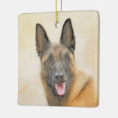 Belgische Malinoisschildering - Kute Original Dog  Keramisch Ornament (Links)