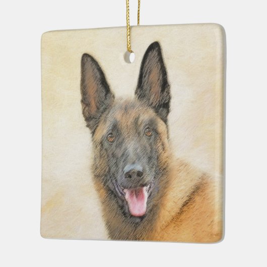 Belgische Malinoisschildering - Kute Original Dog  Keramisch Ornament (Links)