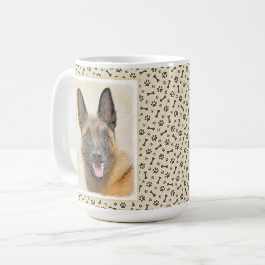 Belgische Malinoisschildering - Kute Original Dog  Koffiemok (Voorkant links)