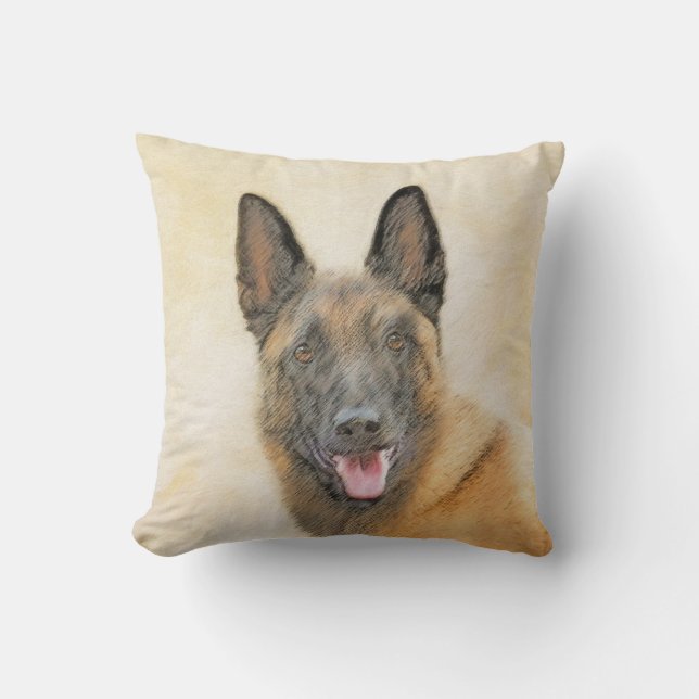 Belgische Malinoisschildering - Kute Original Dog  Kussen (Voorkant)