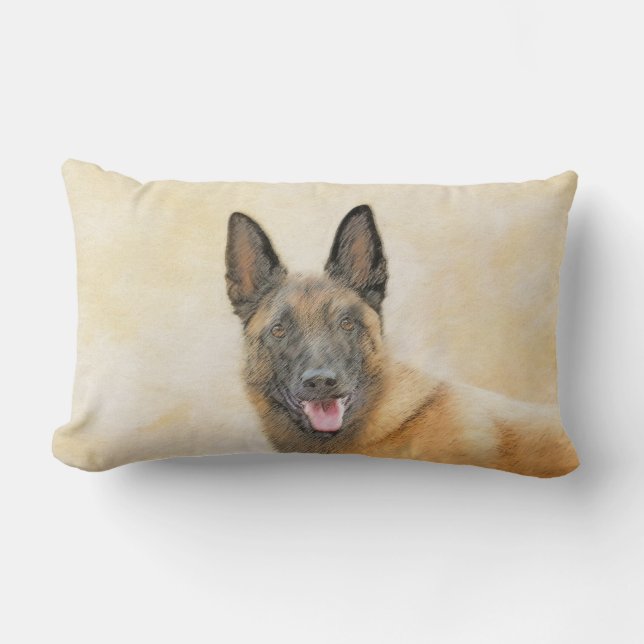 Belgische Malinoisschildering - Kute Original Dog  Kussen (Voorkant)