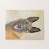 Belgische Malinoisschildering - Kute Original Dog  Legpuzzel (Horizontaal)