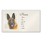 Belgische Malinoisschildering - Kute Original Dog Magnetisch Visitekaartje (Voorkant)