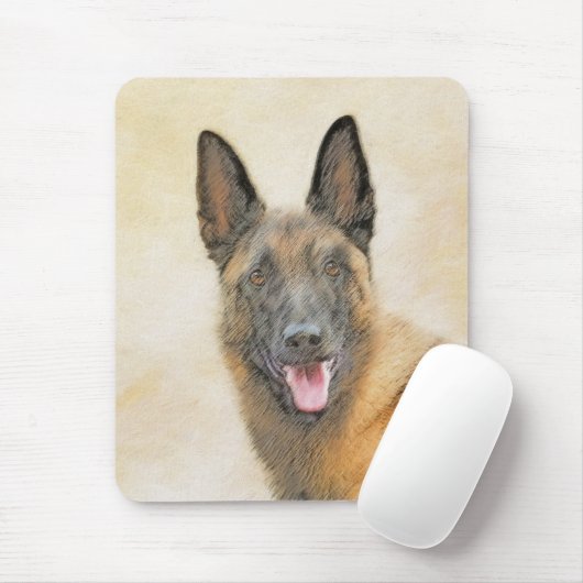Belgische Malinoisschildering - Kute Original Dog  Muismat (Met muis)