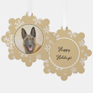 Belgische Malinoisschildering - Kute Original Dog  Ornament Kaart