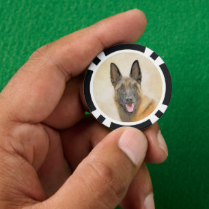 Belgische Malinoisschildering - Kute Original Dog  Poker Chips
