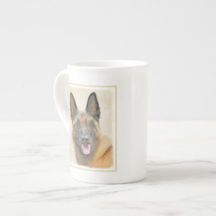 Belgische Malinoisschildering - Kute Original Dog  Porselein Kop