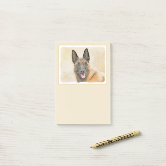 Belgische Malinoisschildering - Kute Original Dog Post-it® Notes (Op bureau)