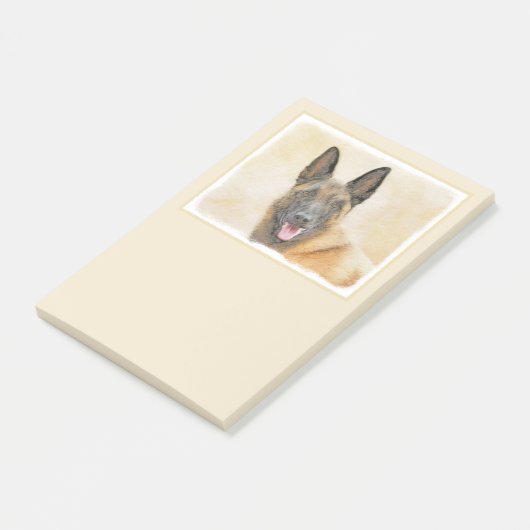 Belgische Malinoisschildering - Kute Original Dog  Post-it® Notes (Schuin)