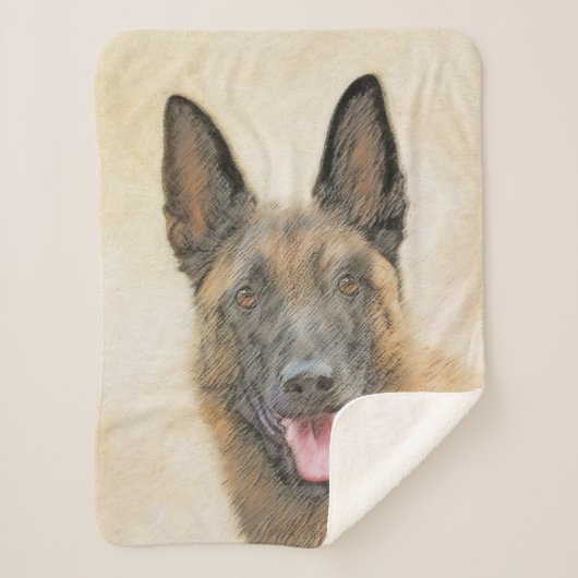 Belgische Malinoisschildering - Kute Original Dog  Sherpa Deken (Voorkant)