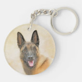 Belgische Malinoisschildering - Kute Original Dog Sleutelhanger (Achterkant)