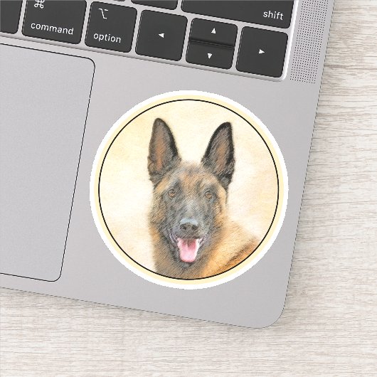 Belgische Malinoisschildering - Kute Original Dog  Sticker (Detail)