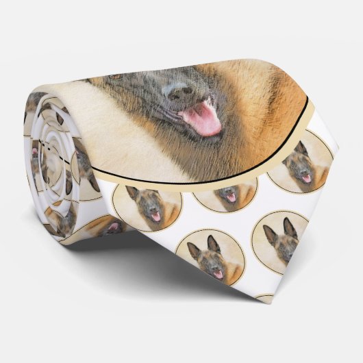 Belgische Malinoisschildering - Kute Original Dog  Stropdas (Opgerold)