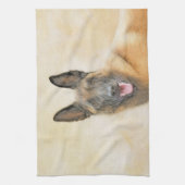 Belgische Malinoisschildering - Kute Original Dog  Theedoek (Verticaal)