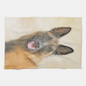 Belgische Malinoisschildering - Kute Original Dog  Theedoek (Horizontaal)
