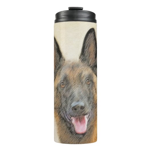 Belgische Malinoisschildering - Kute Original Dog  Thermosbeker (Voorkant)