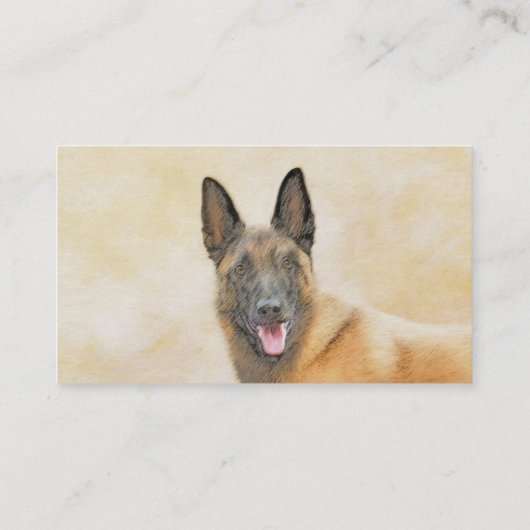 Belgische Malinoisschildering - Kute Original Dog  Visitekaartje (Achterkant)