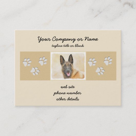 Belgische Malinoisschildering - Kute Original Dog  Visitekaartje (Voorkant)