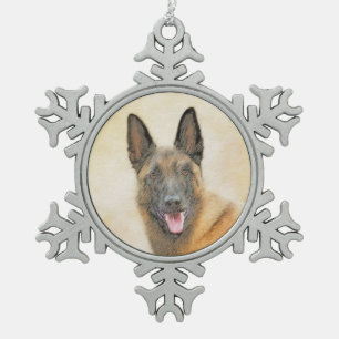 Belgische Malinoisschilderingen - Kute Original Do Tin Sneeuwvlok Ornament