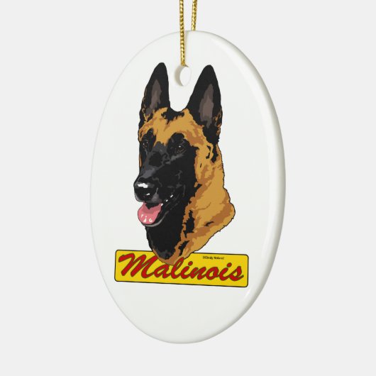 Belgische Malinoisversiering Keramisch Ornament (Links)
