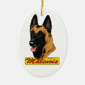 Belgische Malinoisversiering Keramisch Ornament (Voorkant)