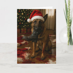 Belgische Mechelaar Eet Kerstman Kerstkaart Feestdagen Kaart