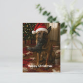 Belgische Mechelaar heeft Kerstman opgegeten Kerst Feestdagenkaart (Staand voorkant)