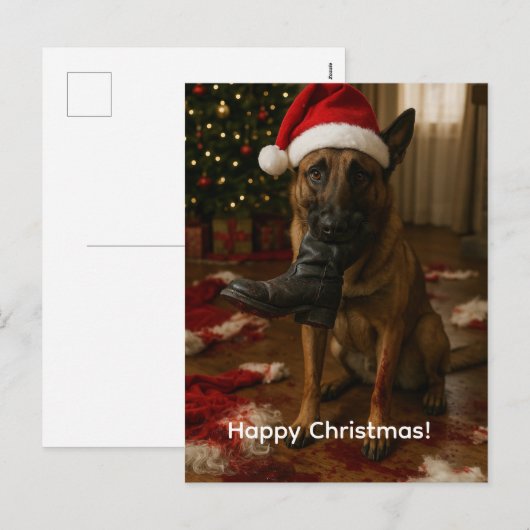 Belgische Mechelaar heeft Kerstman opgegeten Kerst Feestdagenkaart (Voorkant / Achterkant)