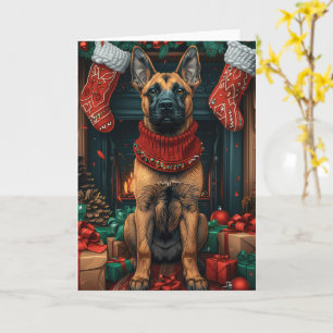 Belgische Mechelaar met kerstcadeaus Haard Kaart