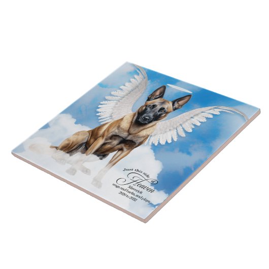 Belgische Mechelse Engel Gepersonaliseerd Gedenkte Tegeltje (Zijkant)