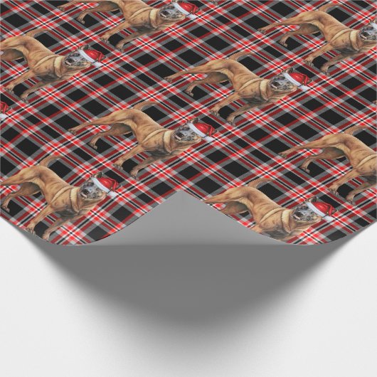 Belgische Mechelse Hond en Rode Plaid Kerstmis Cadeaupapier (Hoek)