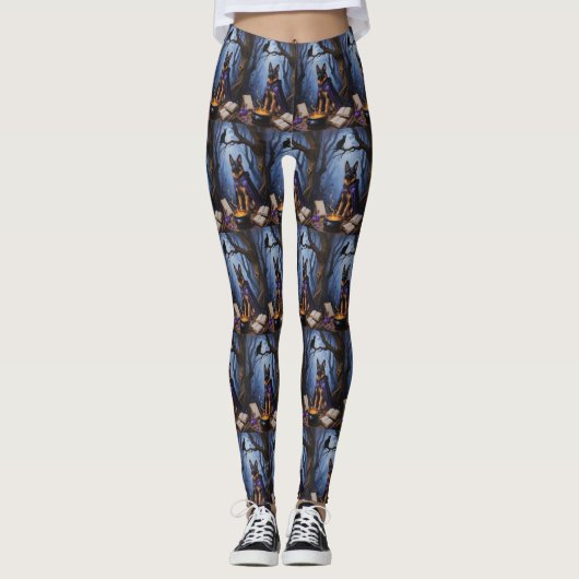 Belgische Mechelse Hond grillig Halloween schilder Leggings (Voorkant)