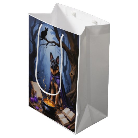 Belgische Mechelse Hond grillig Halloween schilder Medium Cadeauzakje (Voorkant Gekanteld)