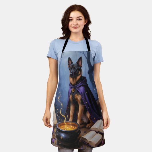 Belgische Mechelse Hond grillig Halloween schilder Schort (Gedragen)