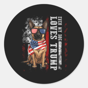 Belgische Mechelse Hond Houdt Van Trump Grappig Ronde Sticker