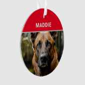 Belgische Mechelse Hond Naam en Foto Kerstmis Ornament (voorkant)