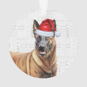 Belgische Mechelse Hond Naam en Foto Kerstmis Ornament (achterkant)