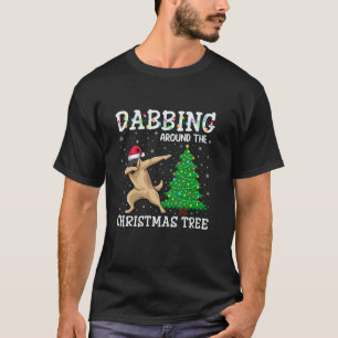 Belgische Mechelse Hond Santa Hat Dabbing Rond de T-shirt