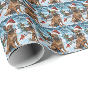 Belgische Mechelse Hond Winter Wonderland Kerstmis Cadeaupapier