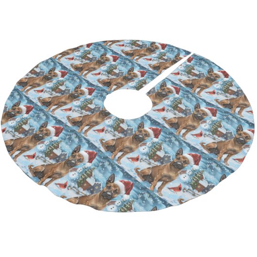 Belgische Mechelse Hond Winter Wonderland Kerstmis Kerstboom Rok (Gekanteld)