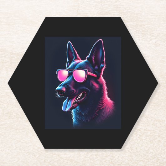 Belgische Mechelse Honden Belgisch Mechelaar T-shi Kartonnen Onderzetters (Voorkant)