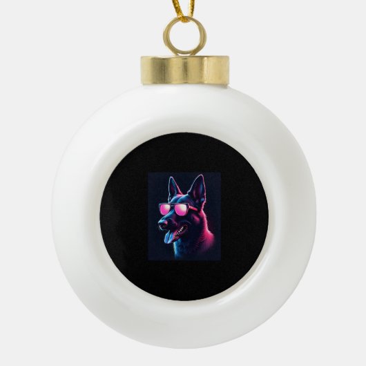 Belgische Mechelse Honden Belgisch Mechelaar T-shi Keramische Bal Ornament (Voorkant)