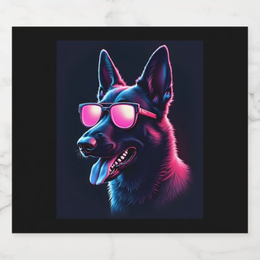 Belgische Mechelse Honden Belgisch Mechelaar T-shi Sparkling Wijnetiket (Enkel label)