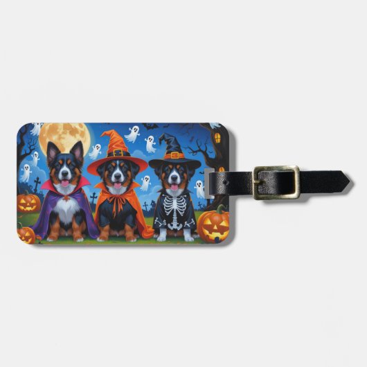 Belgische Mechelse Honden Pompoen Halloween Grappi Bagagelabel (Voorkant horizontaal)