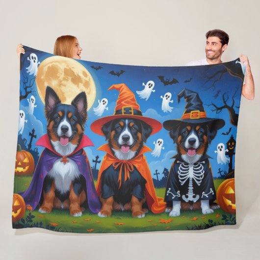 Belgische Mechelse Honden Pompoen Halloween Grappi Fleece Deken (In situ)