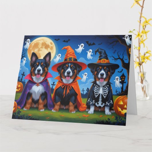 Belgische Mechelse Honden Pompoen Halloween Grappi Kaart (Gele Bloem)